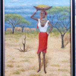 w. szczepanik afrykaska kobieta_ 30x40 cm_olej na pycie
